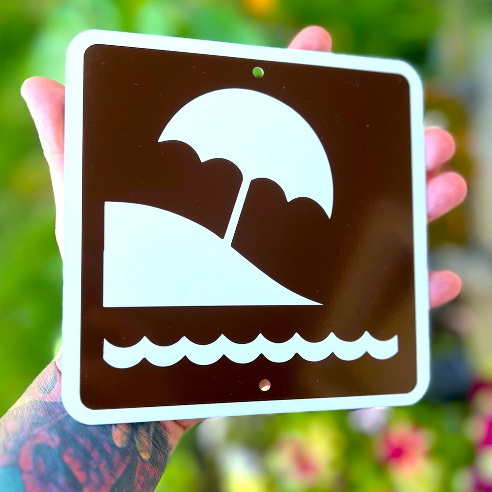 Beach Access Summertime Metal Sign 6”x6”